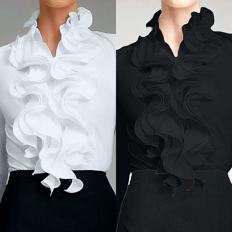 Emma - Modieuze blouse met ruches en lange mouwen