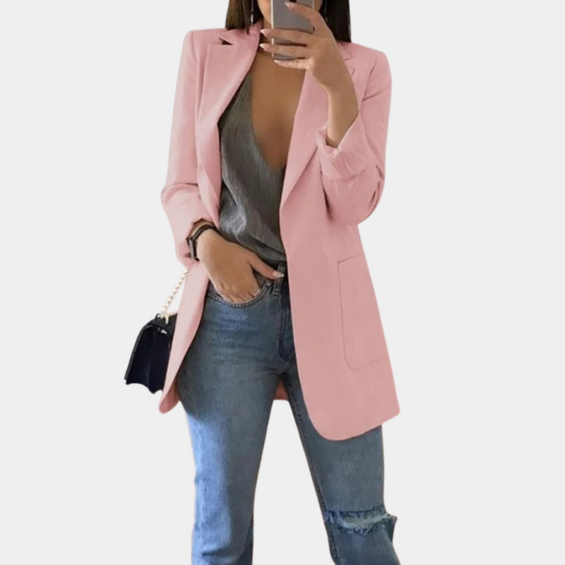 Victoria – Chique op maat gemaakte blazer met lange mouwen en zakken aan de voorkant