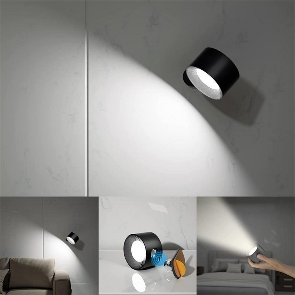 LunaGlow - Draadloze 360° oplaadbare wandlamp met instelbare helderheid