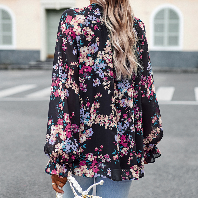 Ani - Elegante blouse met bloemenprint en V-hals