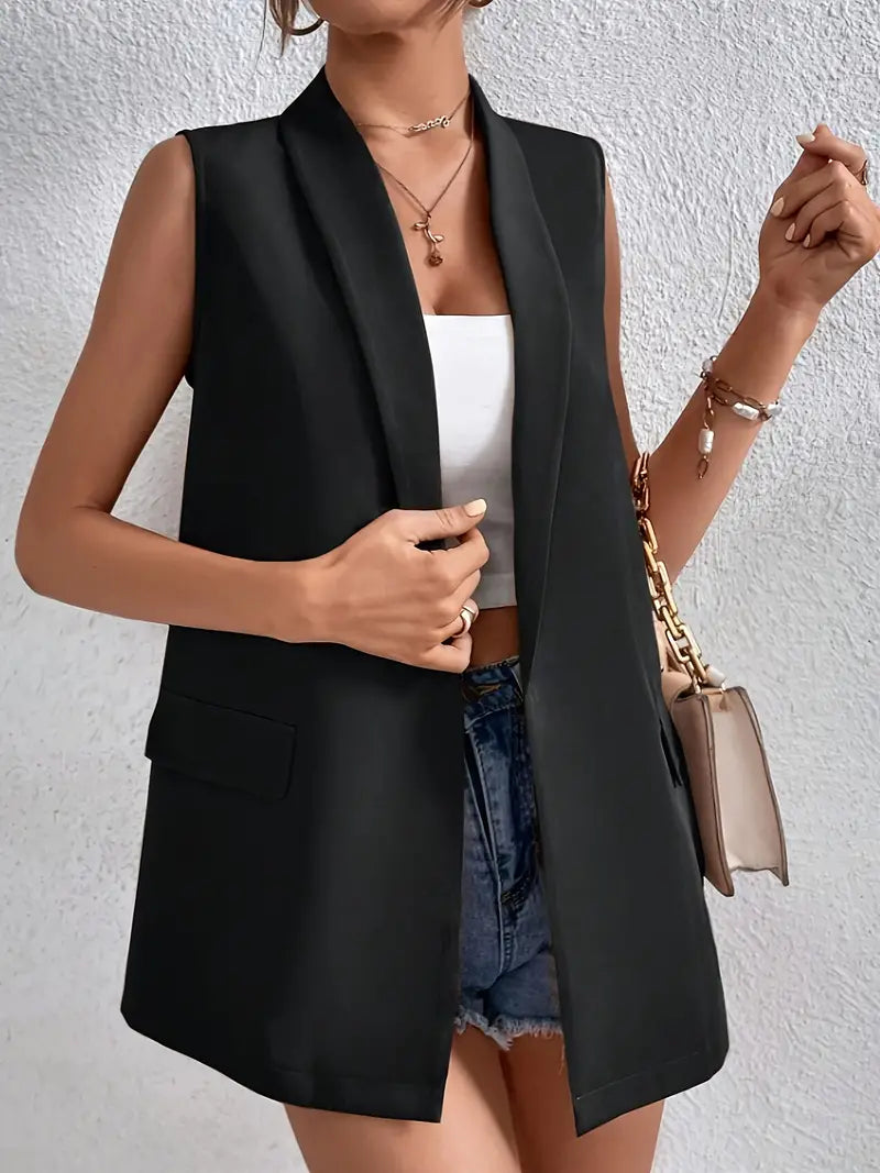 Rivka - Elegante mouwloze blazer met reverskraag