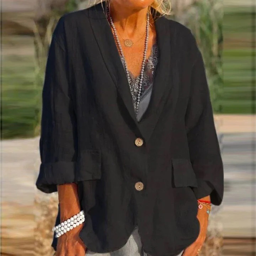 Lina - Relaxte blazer met oprolmouwen