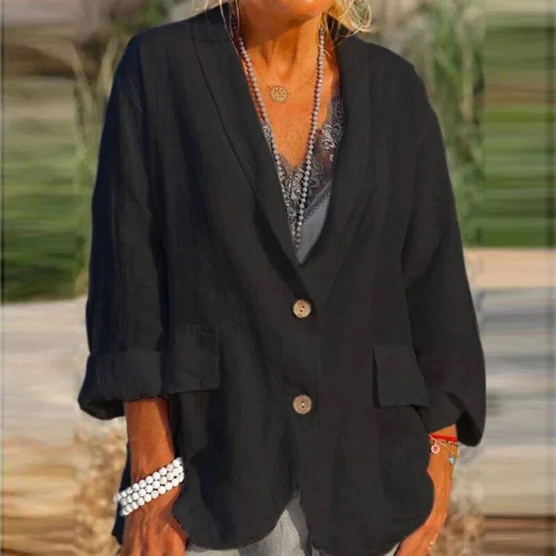 Lina - Relaxte blazer met oprolmouwen