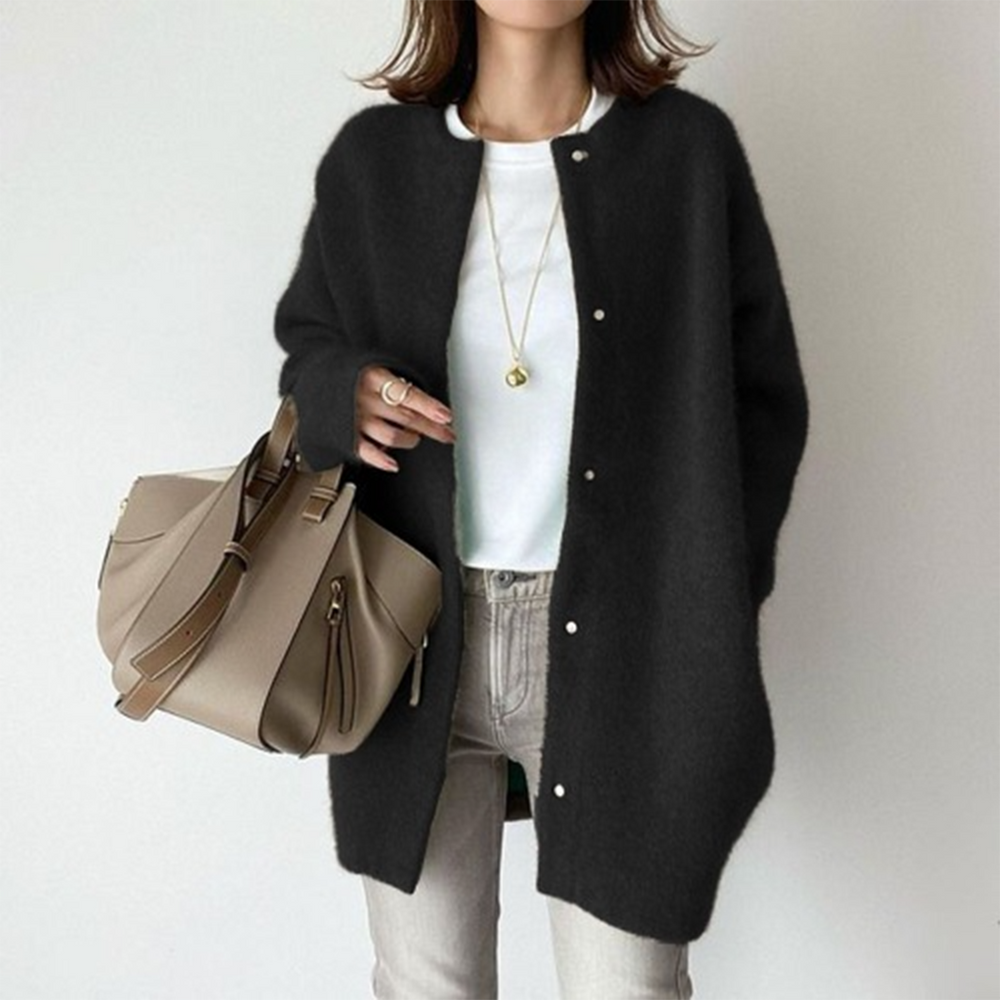 Ella - Elegante Lange Mouwen Cardigan Met Zakken