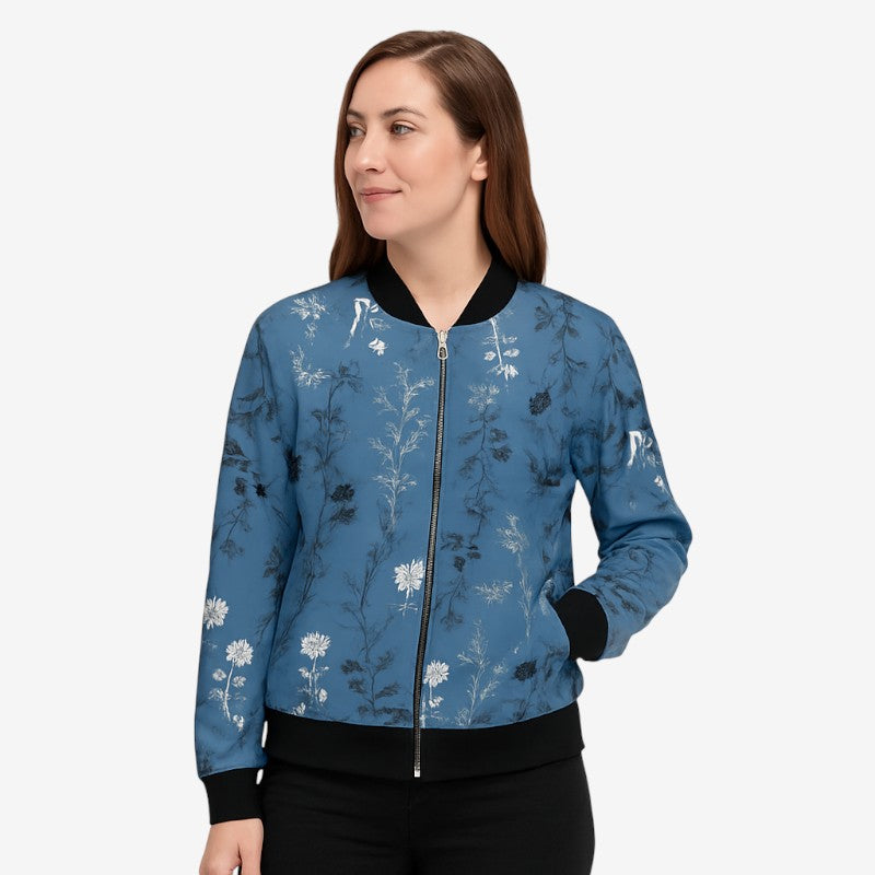 Riley - Jas met lange mouwen bloemenprint en ritssluiting