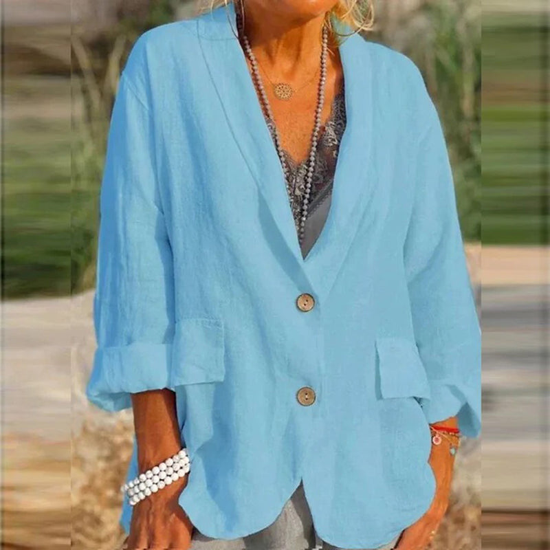 Lina - Relaxte blazer met oprolmouwen