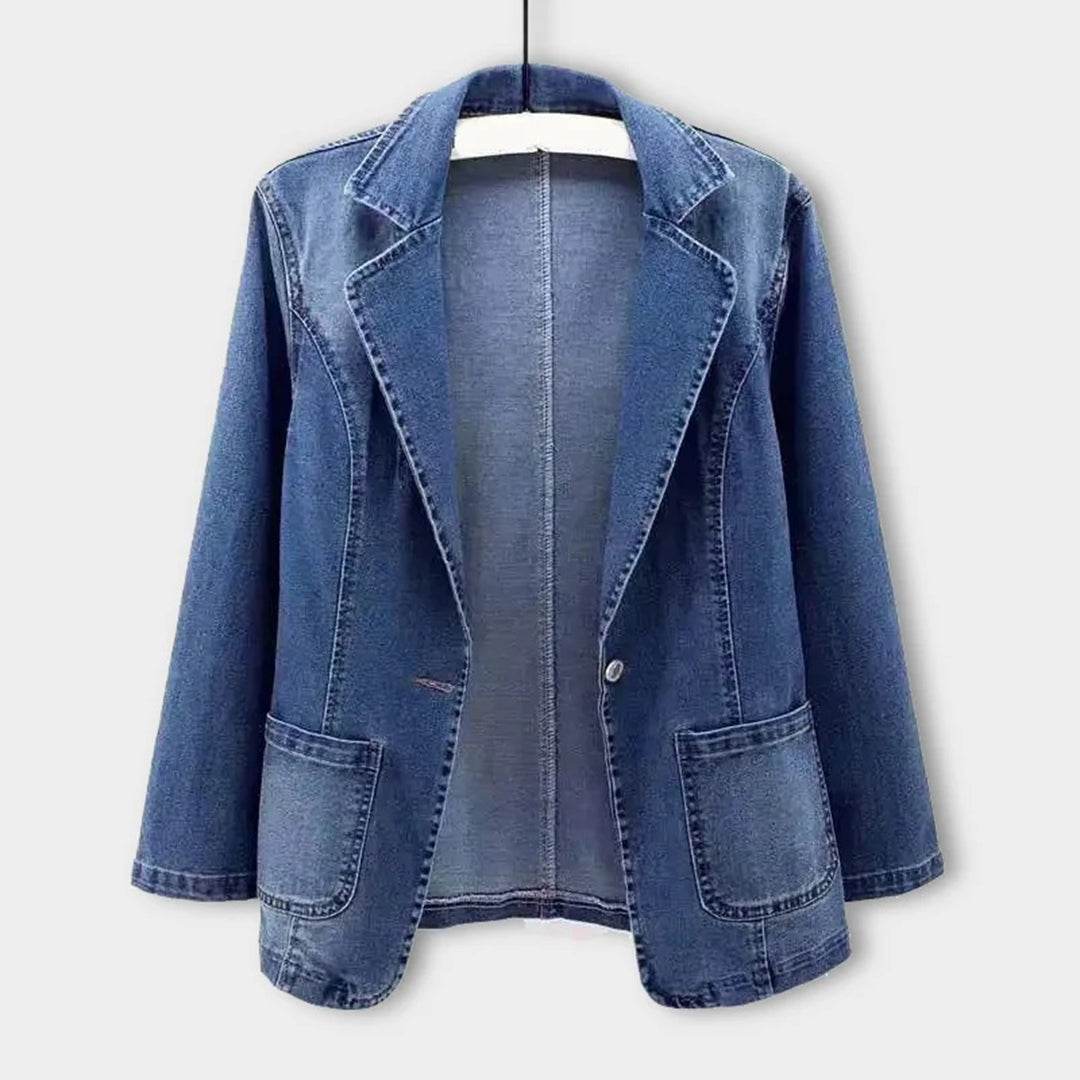 Isla - Elegant denim jack met knoopsluiting aan de voorkant