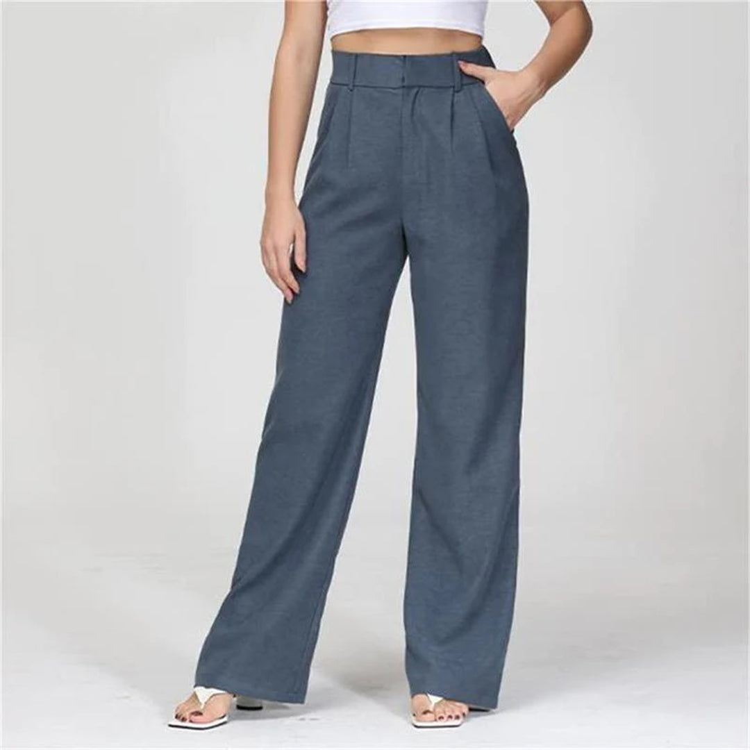 Shania - Broek met hoge taille en wijde pijpen