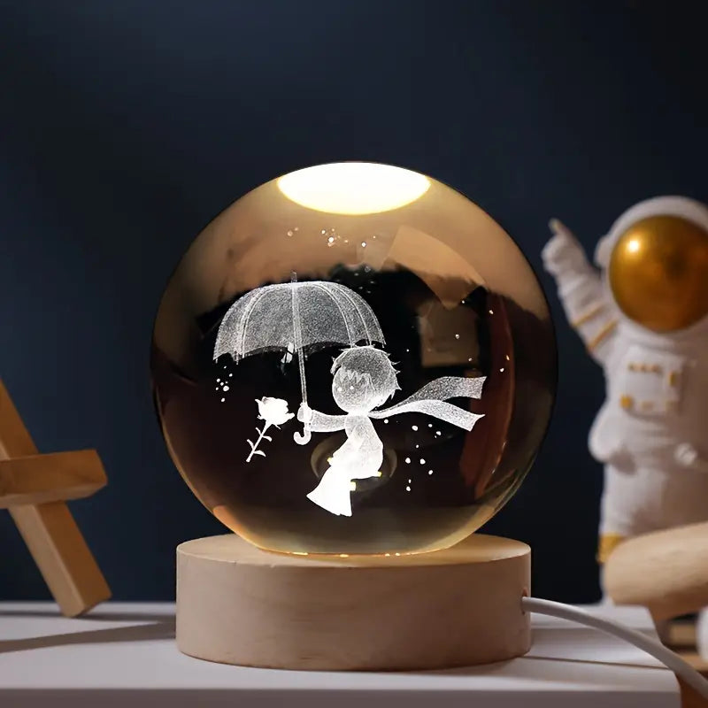 MoonAstro - LED-kristallen bol met dimbare gloed