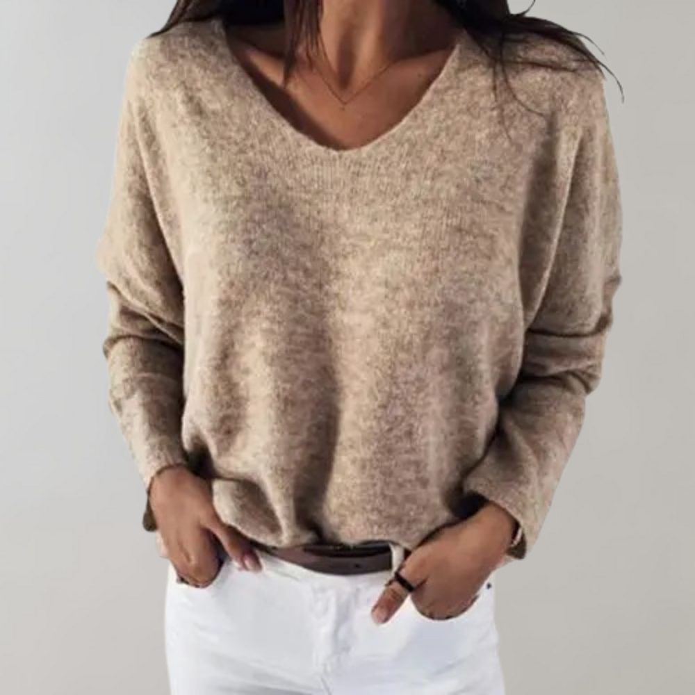 Isla – Oversized V-hals trui met lange mouwen