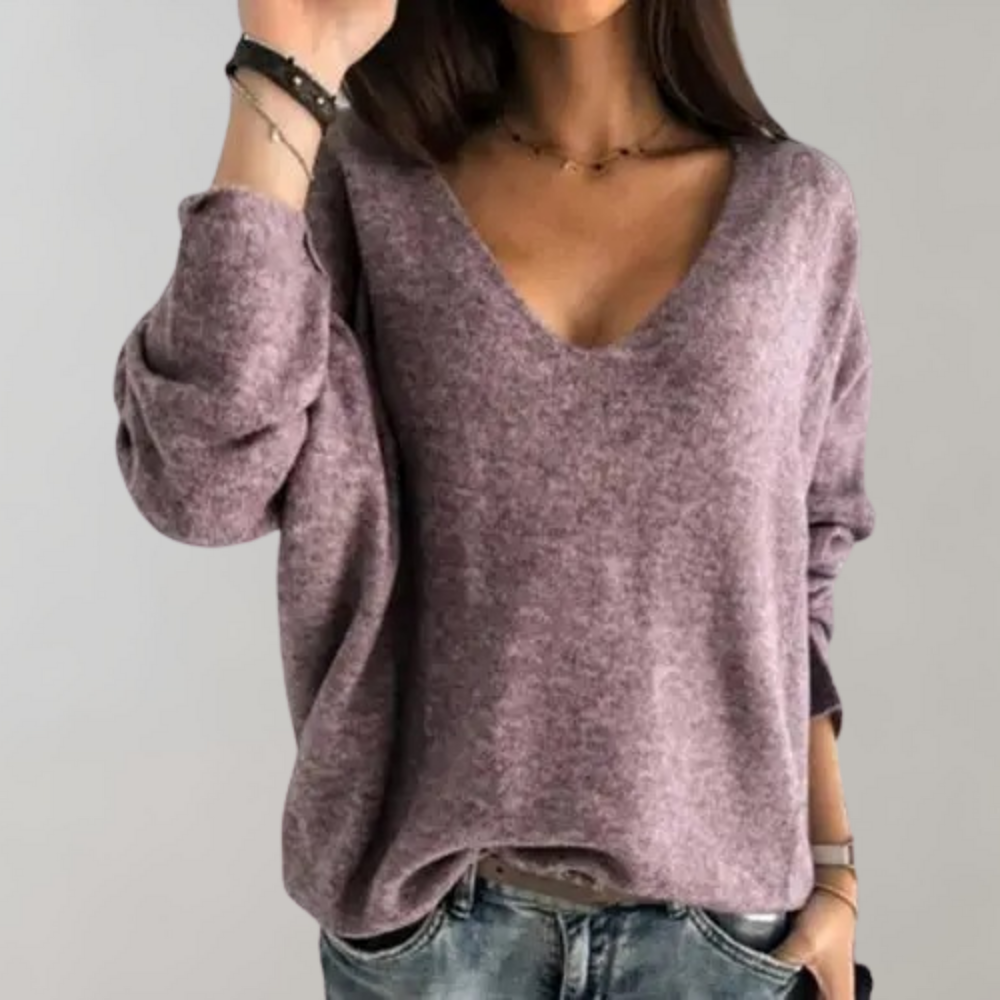 Isla – Oversized V-hals trui met lange mouwen