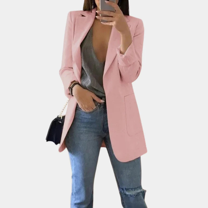 Sophia - Getailleerde blazer met ingekeepte revers en eenknoopssluiting