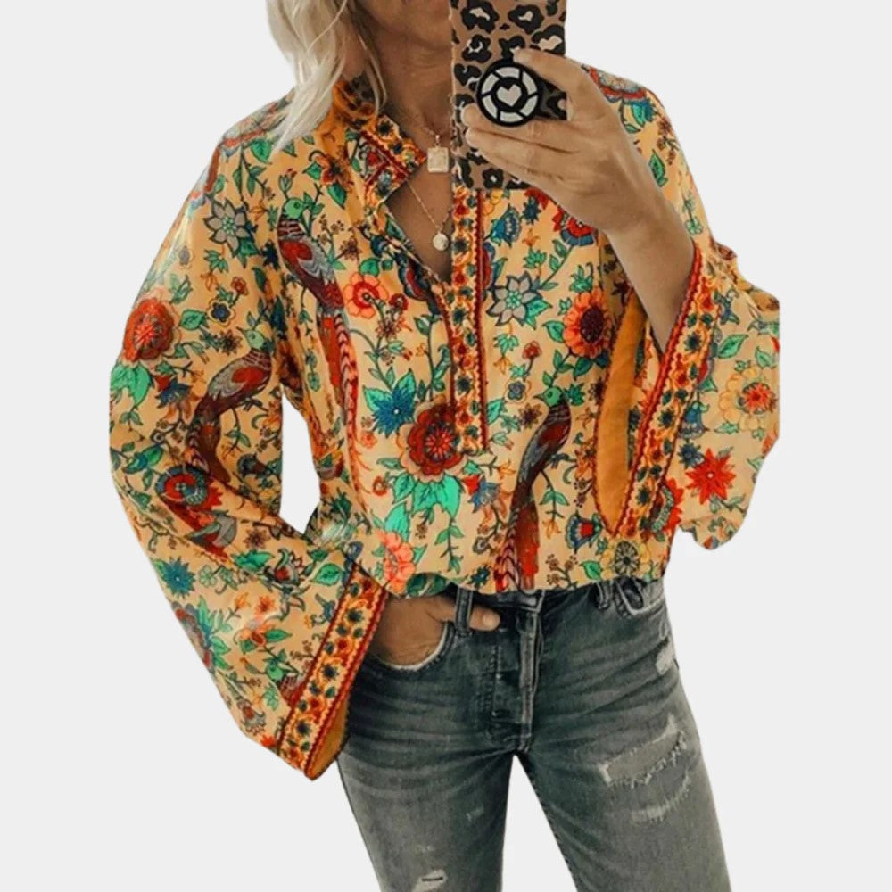 Valencia - Styling Blouse met opstaande kraag en lichtgewicht ontwerp