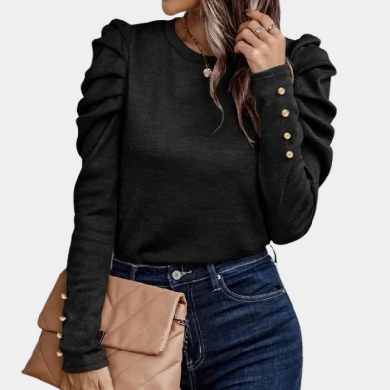 Anouk - Elegante blouse met lange mouwen en ronde hals