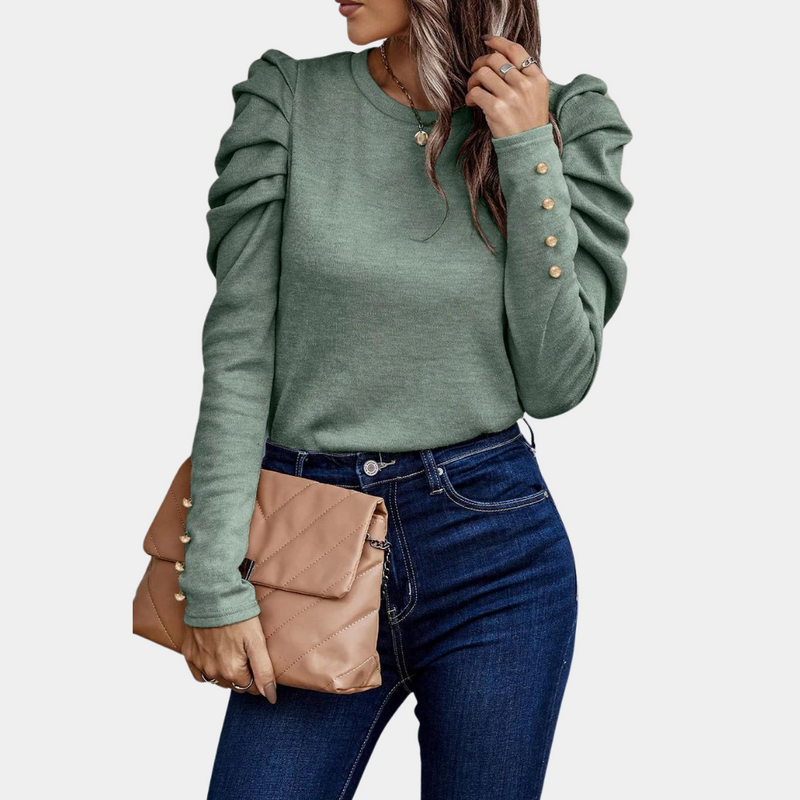 Anouk - Elegante blouse met lange mouwen en ronde hals