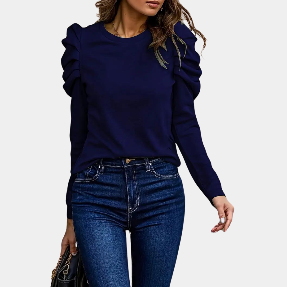 Anouk - Elegante blouse met lange mouwen en ronde hals