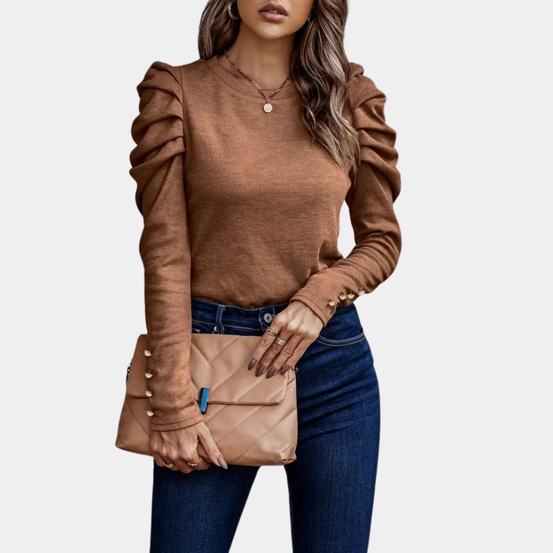 Anouk - Elegante blouse met lange mouwen en ronde hals