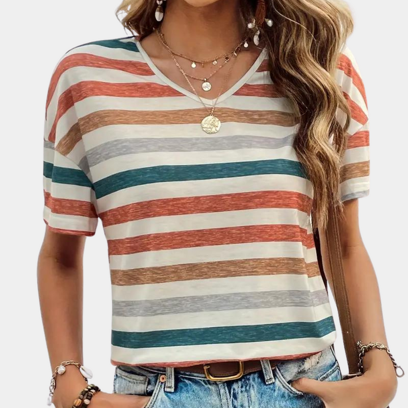 Talia – Elegant T-shirt met korte mouwen en relaxte pasvorm