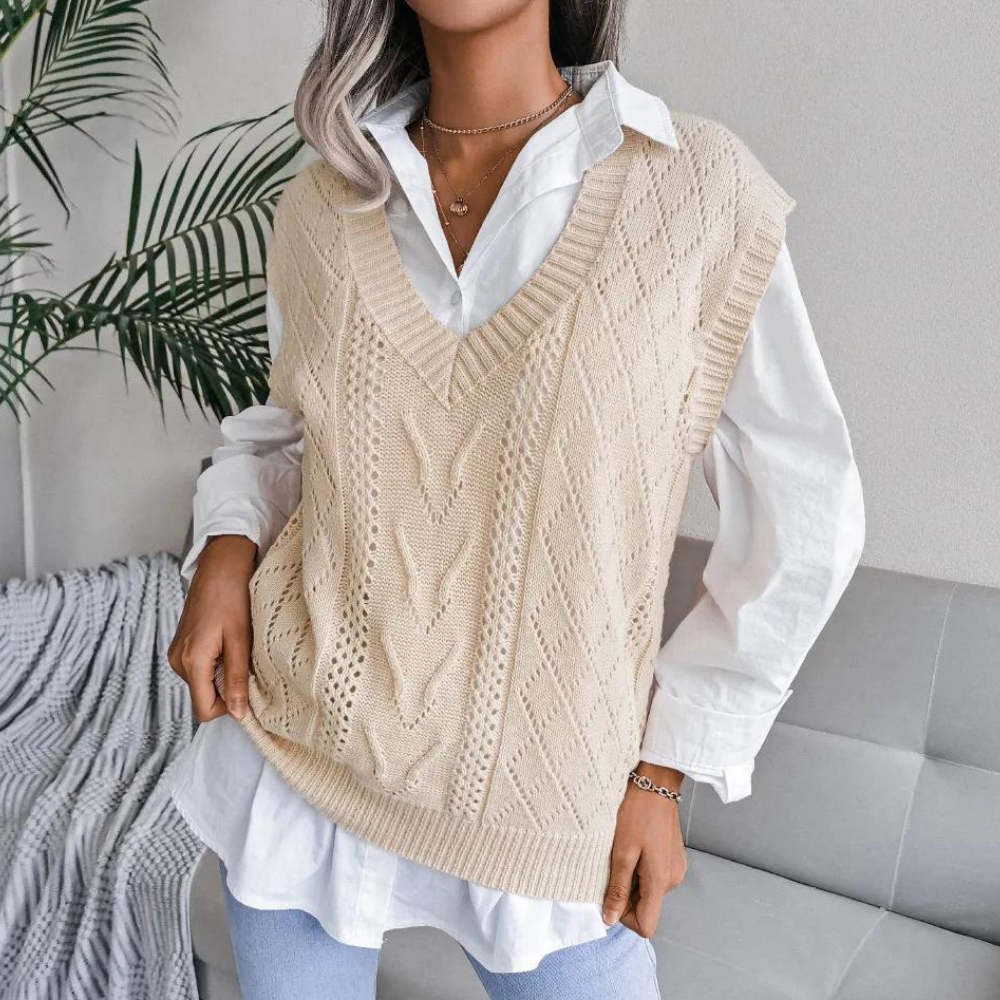 Celine - Chique oversized trui met V-nek