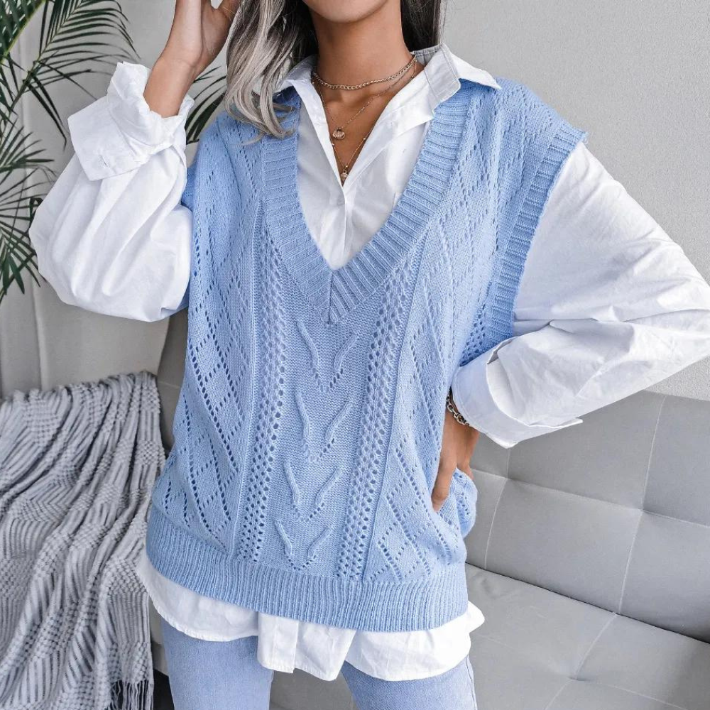 Celine - Chique oversized trui met V-nek