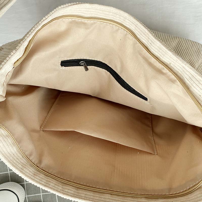 Emma - Stijlvolle Corduroy Schoudertas met Verstelbare Riemen