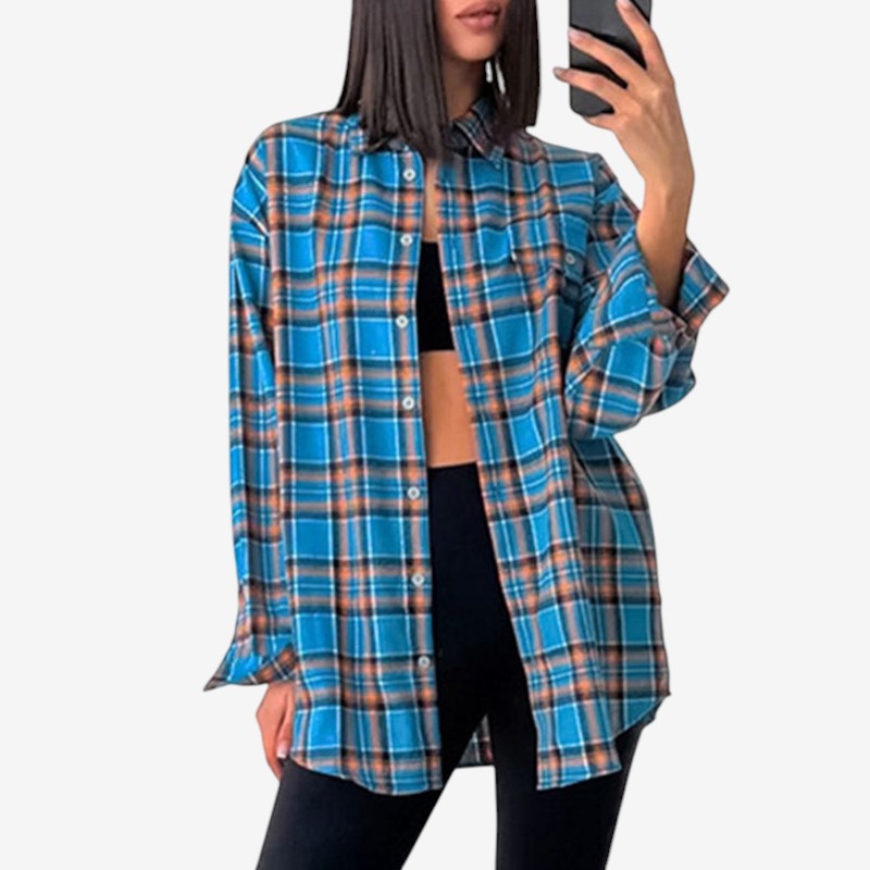 Clara - Oversized Lange Mouw Overhemd met Knopen