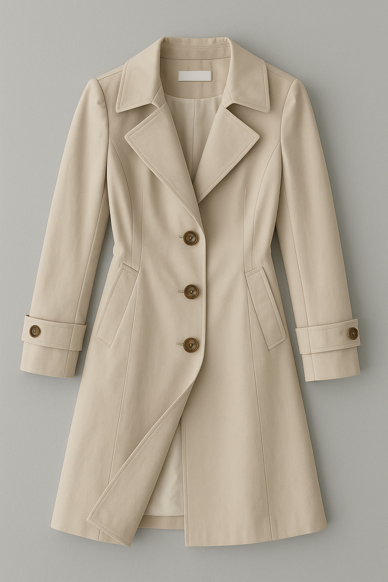 Grace - Stijlvolle Trench Coat met Verstelbare Mouwen en Veilige Zakken