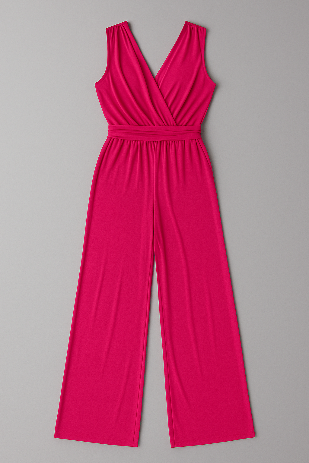 Seraphina - Trendy wijd uitgesneden jumpsuit met open achterkant
