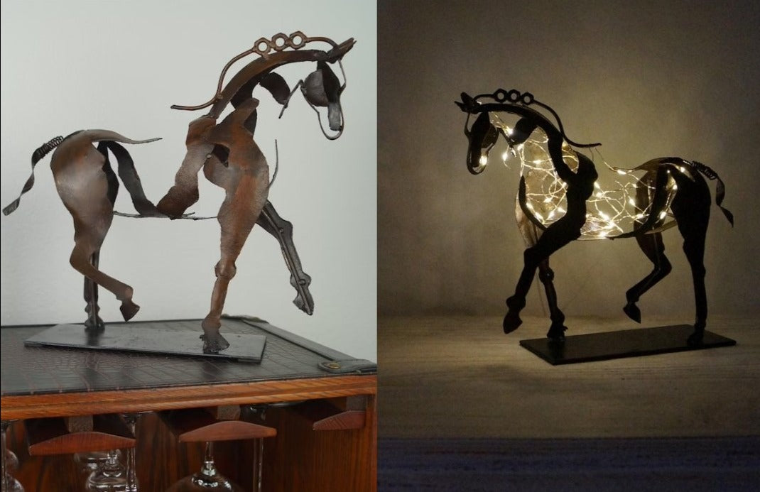 HorseAura - Artisanale metalen paardensculptuur voor paardenliefhebbers