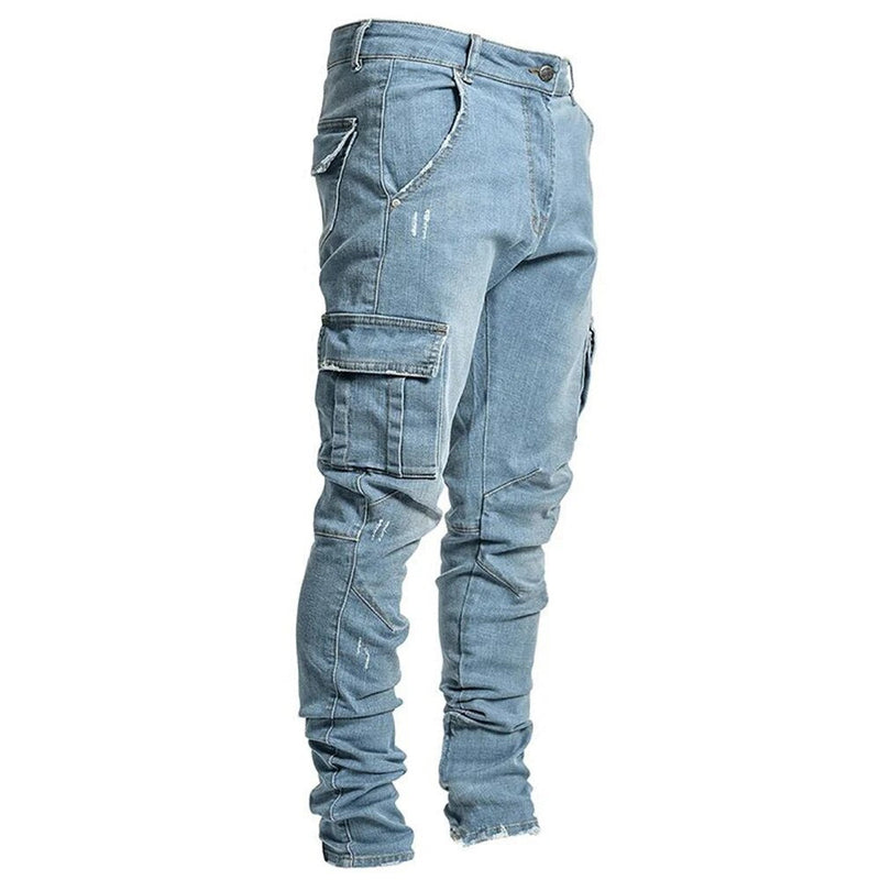 Claus - Modieuze Denim Cargo Broek met meerdere zakken