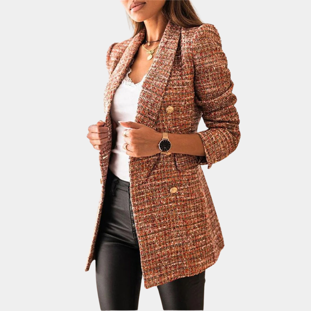 Seraphina – Dubbelrijs blazer met knoopsluiting aan de voorkant