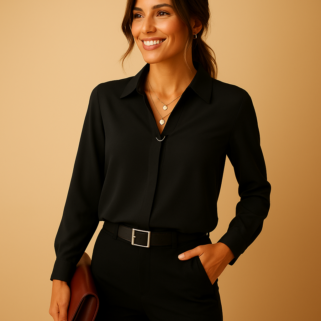 Celeste – Elegante blouse met knoopsluiting en lange mouwen