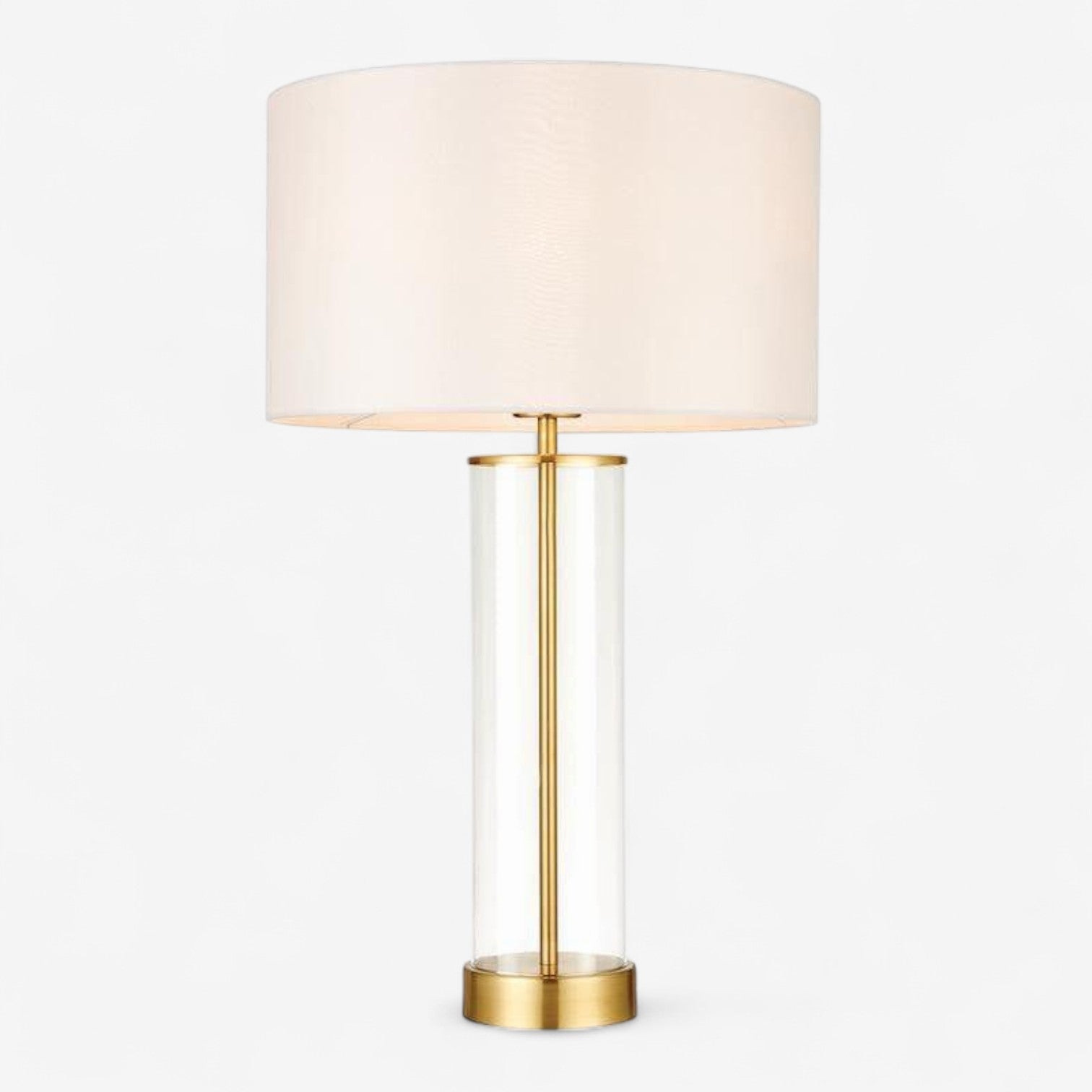 LumiGlass – Gouden Tafellamp met Glazen Kap en Ronde Vorm