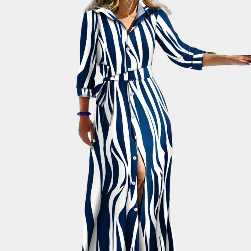 Sophia – Maxi-jurk met lange mouwen en elegante prints