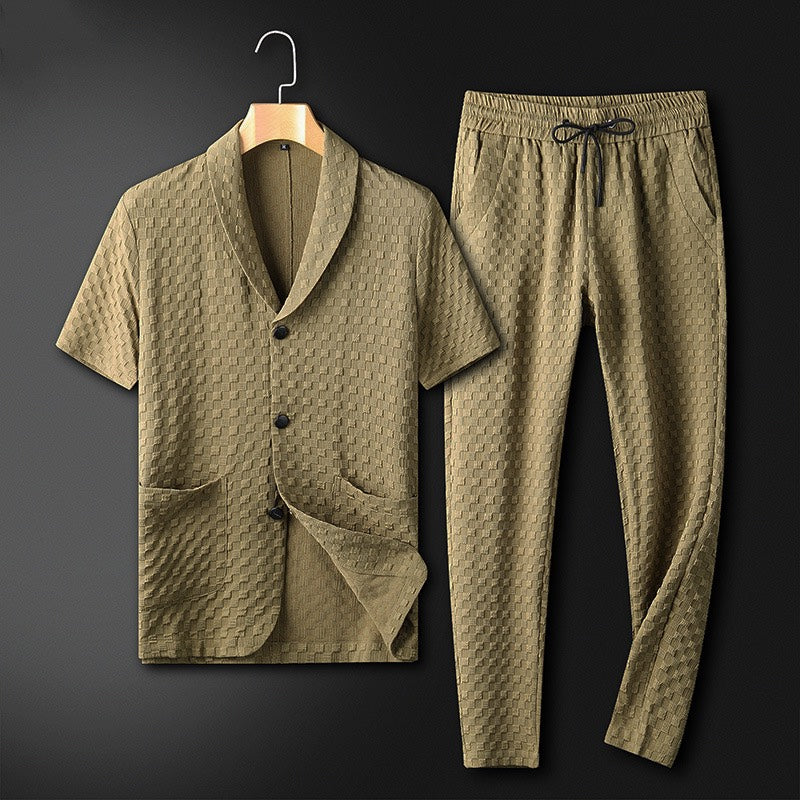 Adrian – Relaxed shirt met korte mouwen en comfortabele broekset