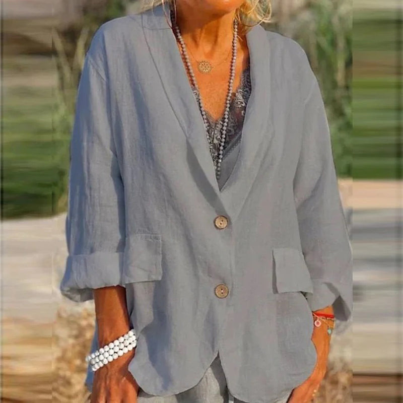 Lina - Relaxte blazer met oprolmouwen