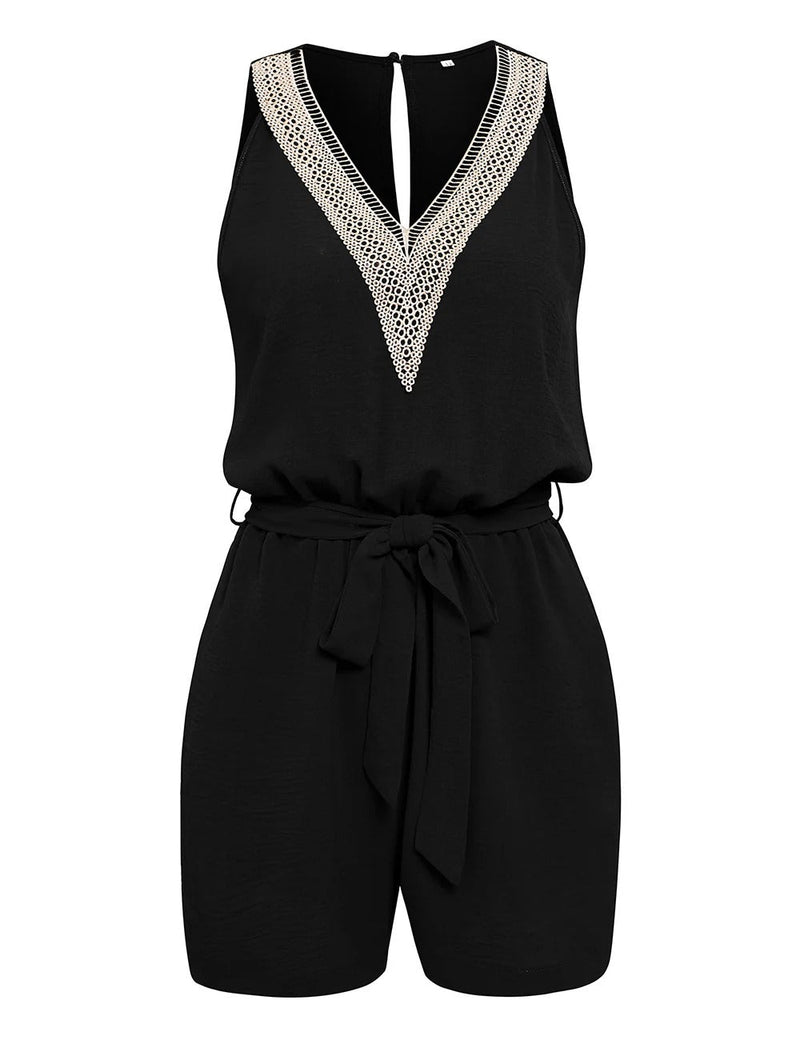 Elara - Chique mouwloze romper met een flatterende tailleband