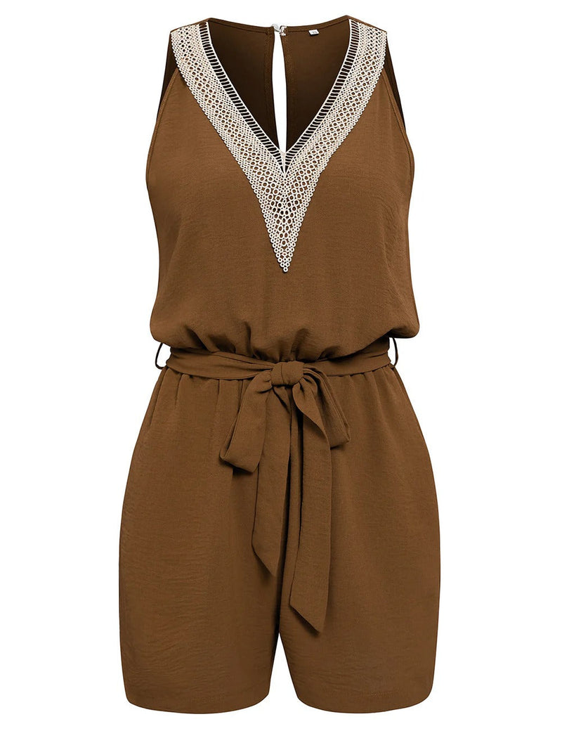 Elara - Chique mouwloze romper met een flatterende tailleband
