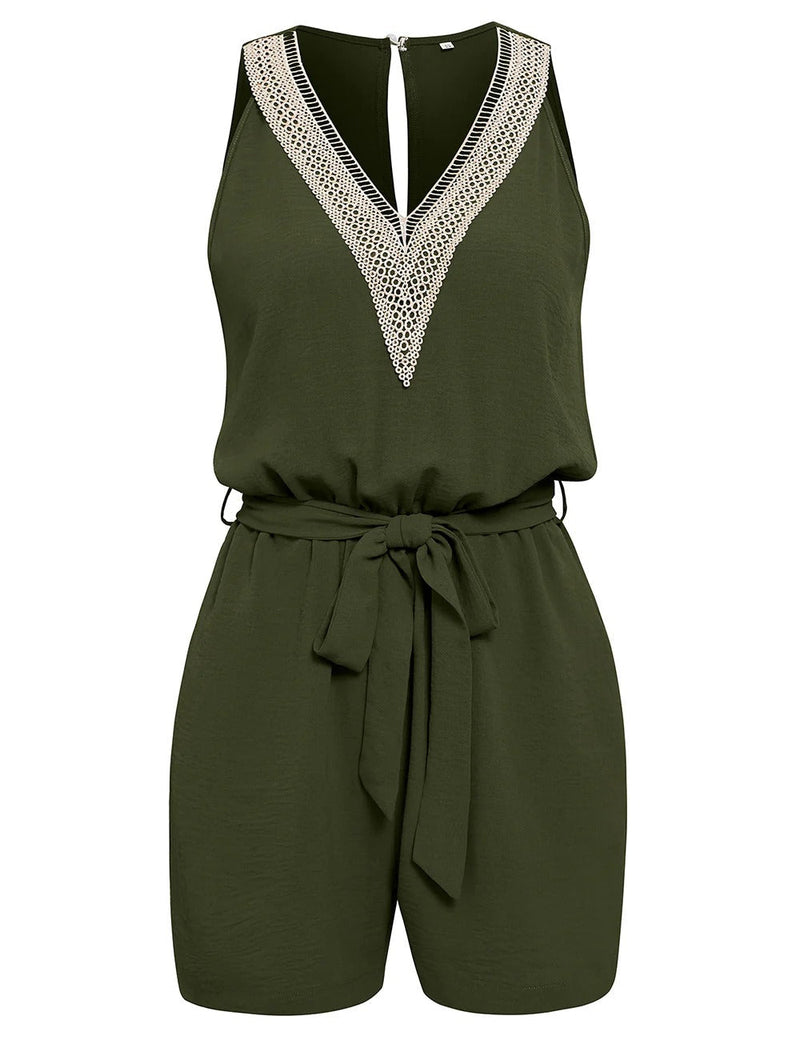 Elara - Chique mouwloze romper met een flatterende tailleband