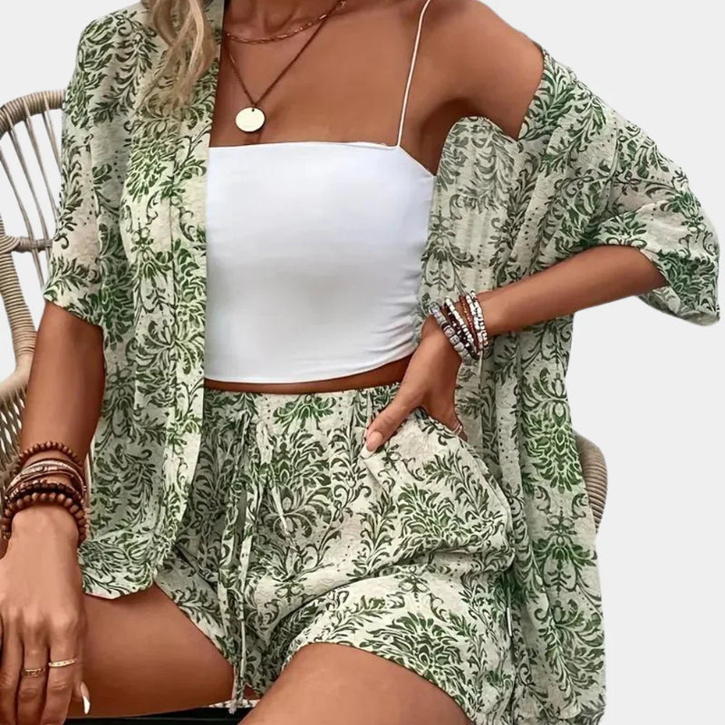 Zara – Elegante tweedelige set met ingewikkeld patroon