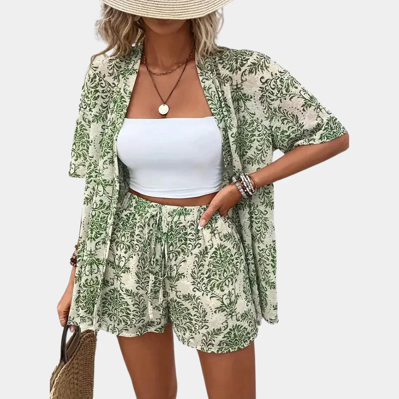 Zara – Elegante tweedelige set met ingewikkeld patroon