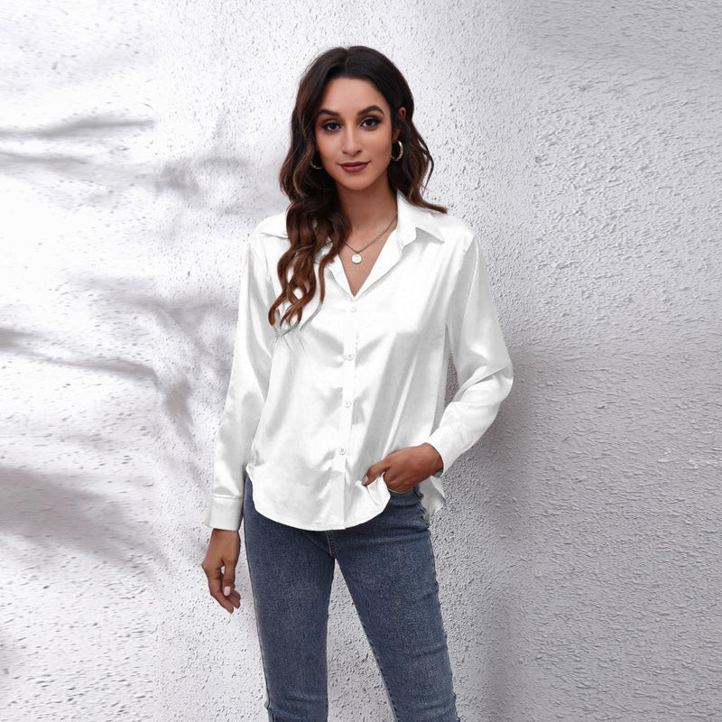 Lina – Elegante blouse met lange mouwen en knoopsluiting aan de voorkant