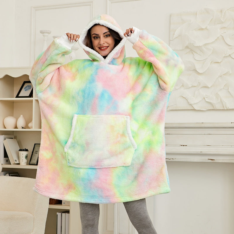 Mia - Oversized Hoodie Deken met Warm Plush en Handige Zakken