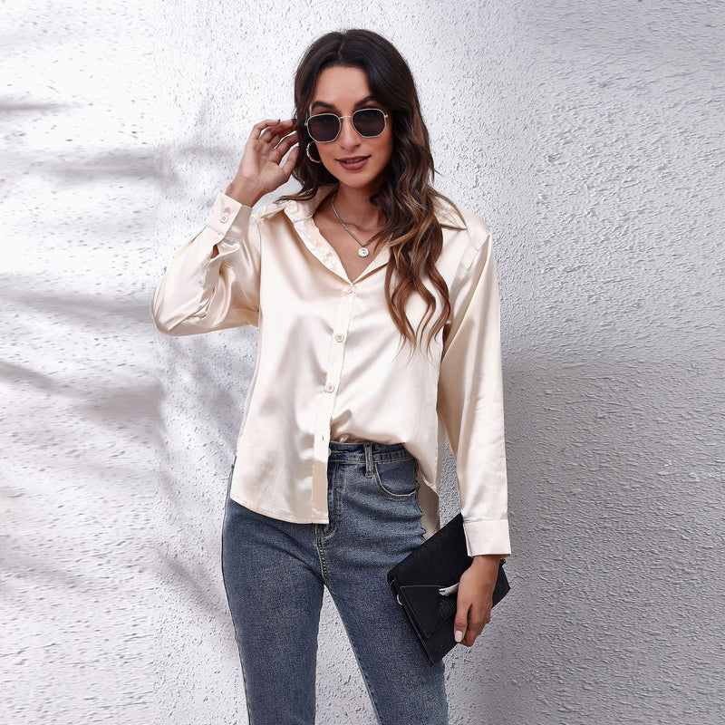 Lina – Elegante blouse met lange mouwen en knoopsluiting aan de voorkant