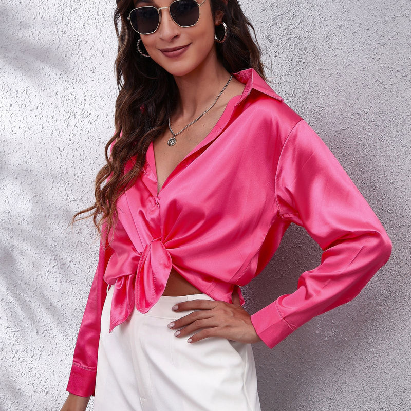 Lina – Elegante blouse met lange mouwen en knoopsluiting aan de voorkant