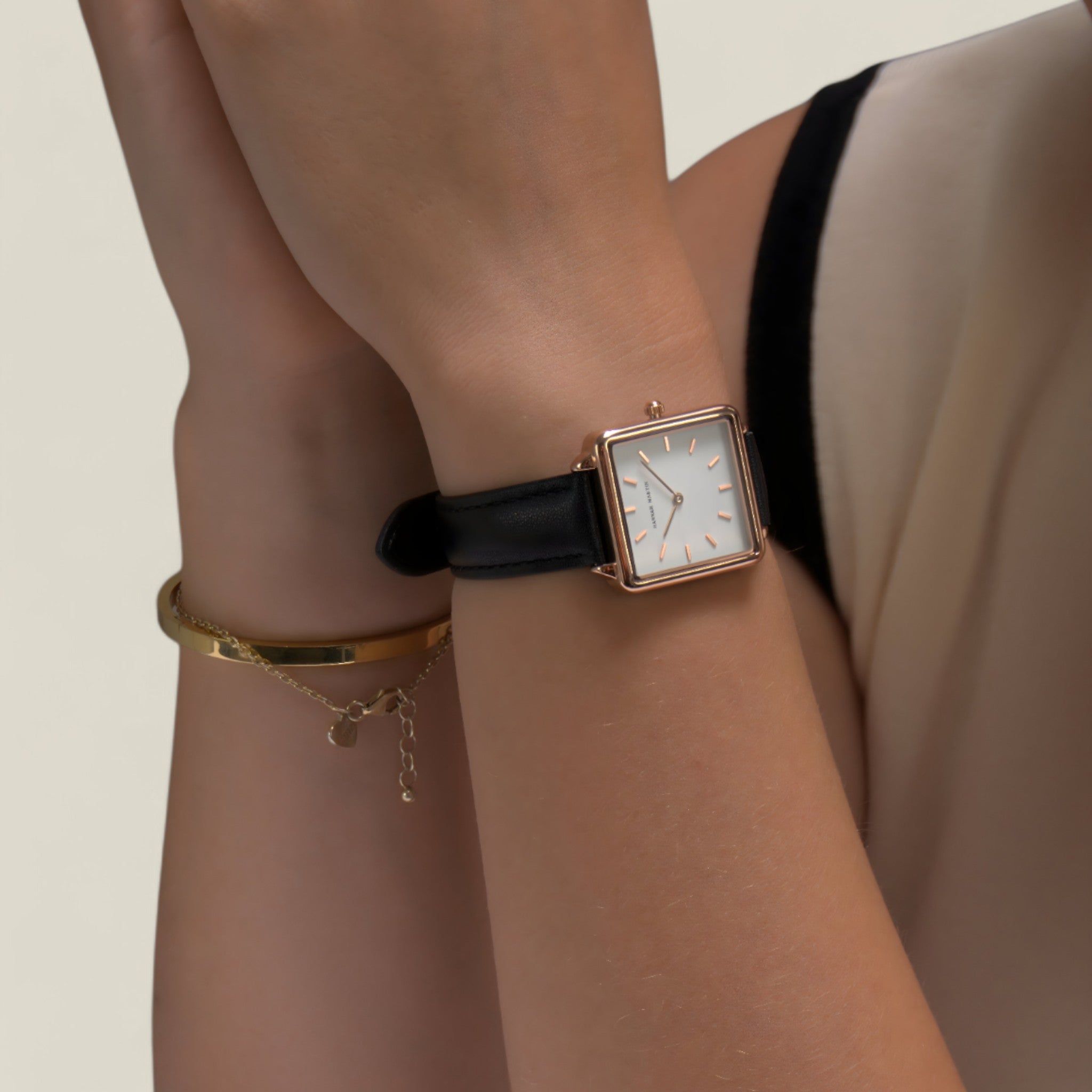 Dani - Vierkant horloge met elegant ontwerp en stijlvolle band voor een verfijnde look