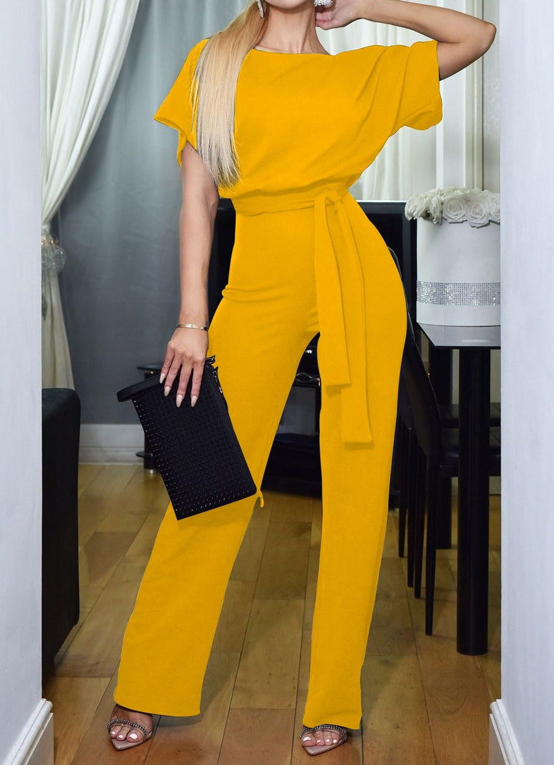 Camila - Chique jumpsuit met brede benen en een modern randje