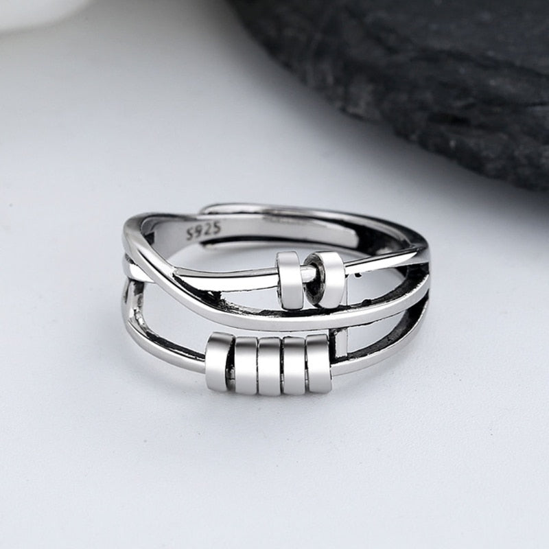 Willow - Stressverlichtende ring met roterende kralen voor focus en comfort