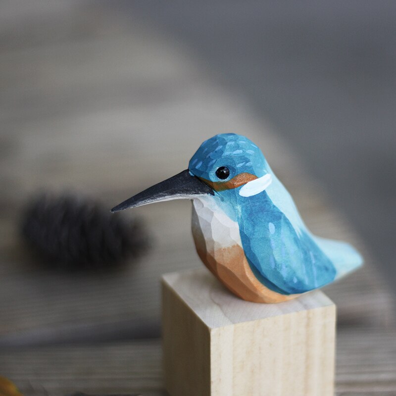 NatureChirp -Kleurrijke Handgemaakte Houten Vogelbeeldjes voor Home Decor