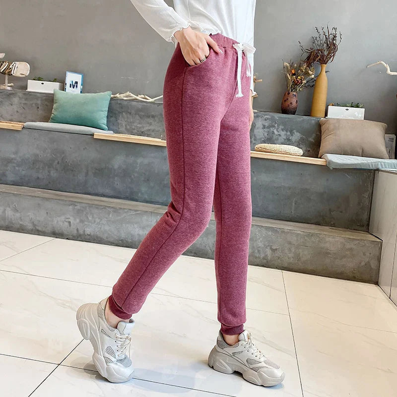 Valentina - Slanke pasvorm Broek met Zijzakken en Treksluiting Taille